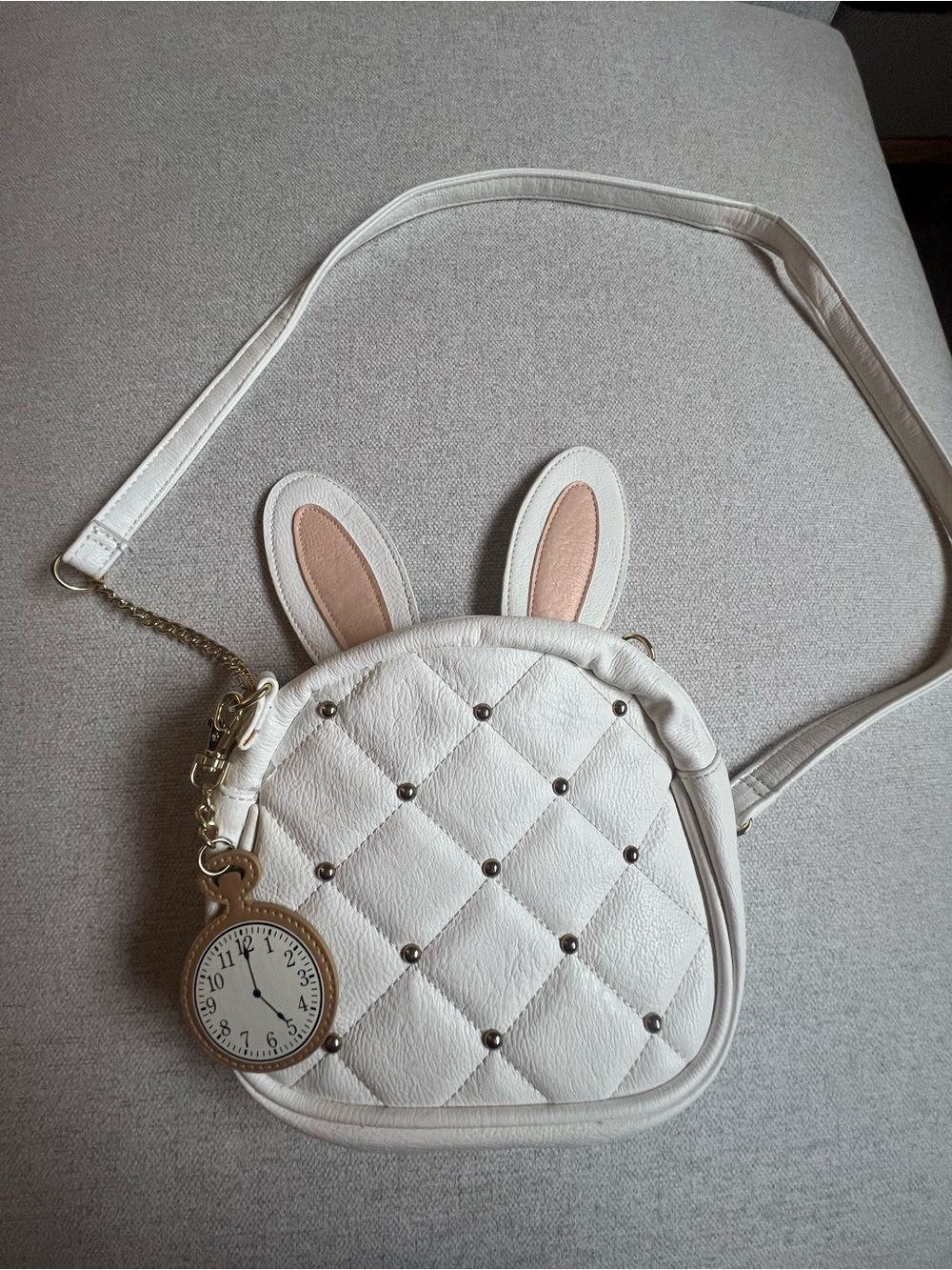 Disney Alice in Wonderland White Rabbit Quilted Crossbody Bag